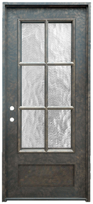 Classic single square-top iron door