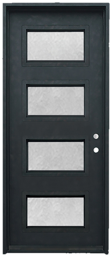 Modern offset-lite iron door